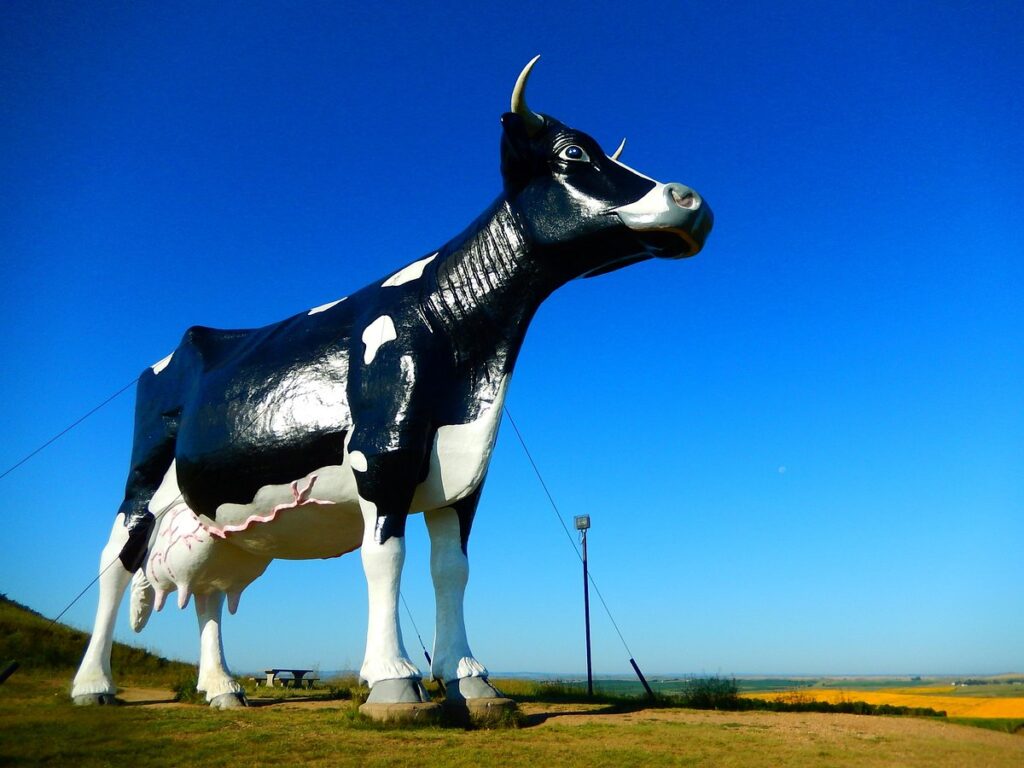 Large statue of a cow